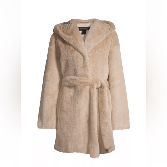 Donna Karan faux fur buddy coat size medium - Picture 1 of 5